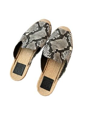 Tory Burch Max Snake-Print Rocca Espadrille Mule SZ 8.5